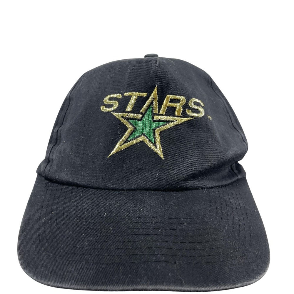 Dallas Stars Hat Cap Snap Back Mens One Size Black NHL Hockey FINA Logo VTG